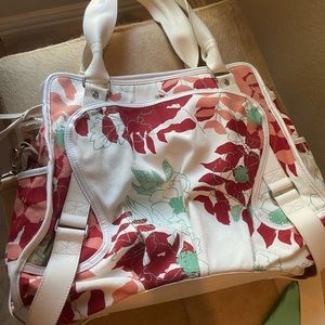 Lululemon canvas floral tote or gym bag (NWOT)